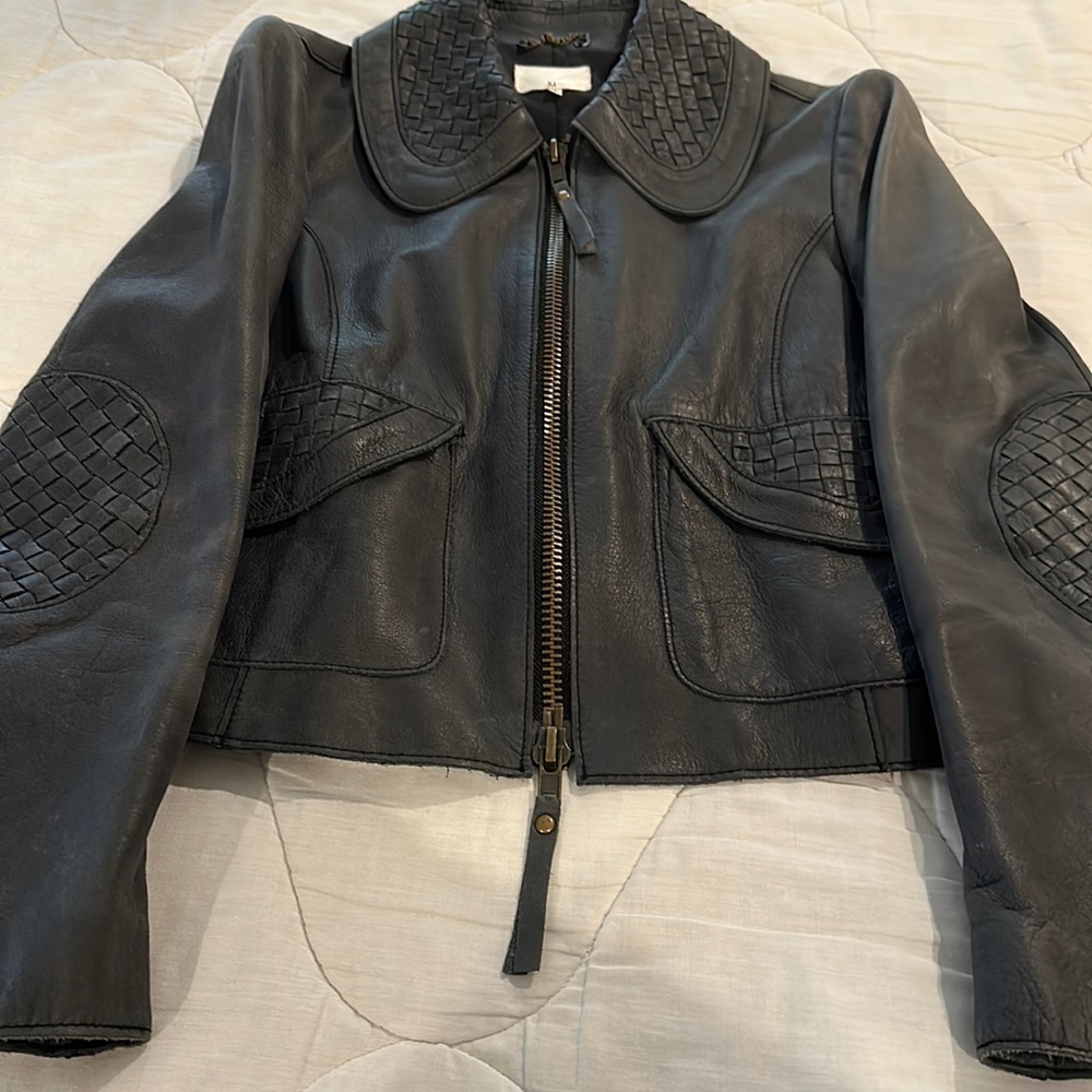 3.1Philip Lim smoked gray leather jacket